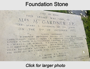 The foundation stone from Kingston High School now located at the Sirius Academy