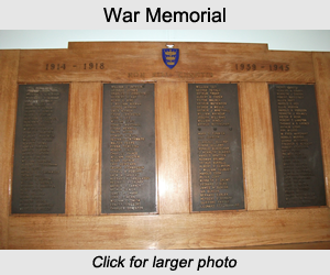 War Memorial in the  Sirius Academy reception area